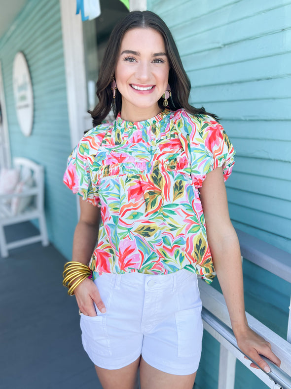 tropical print THML top 