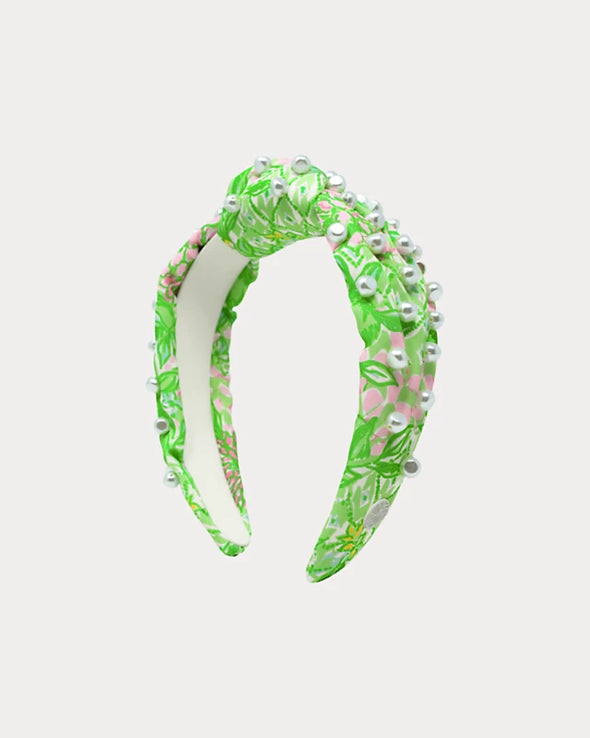 (Lilly Pulitzer) Embellished Slim Knot Headband-Lime