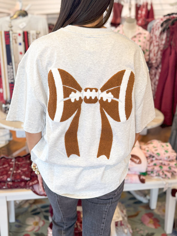 The Embroidered Bow Football Tee