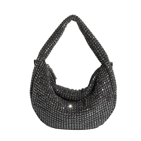 The Milly Rhinestone Small Bag-Black