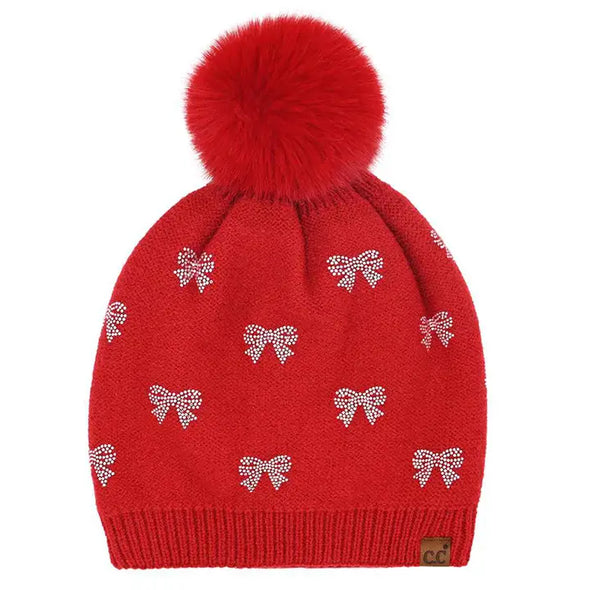 The Bow PomPom Beanie-3 Colors