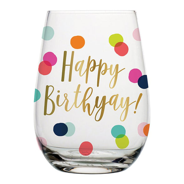 Happy Birth-Yay Glass