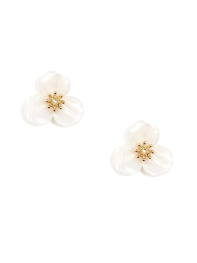 three petail flower earring 