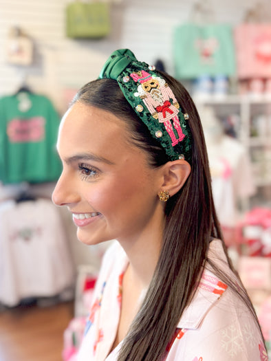 Nutcracker Sequin Headband-Green