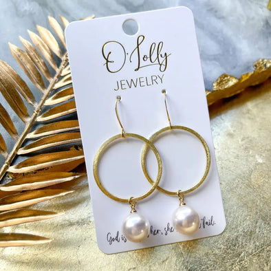 The Pearl Gold Hoop Earring