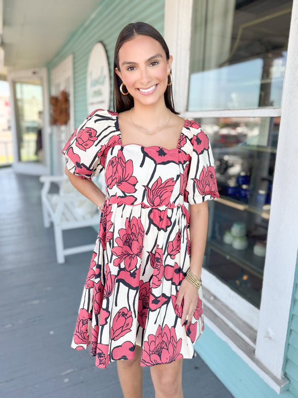 Sam Floral Dress -Red
