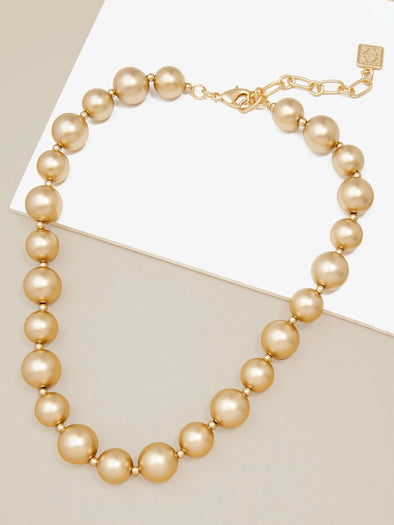matte gold beaded necklace