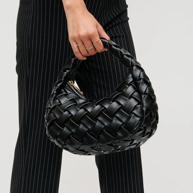 Noreen Woven Clutch - Black 