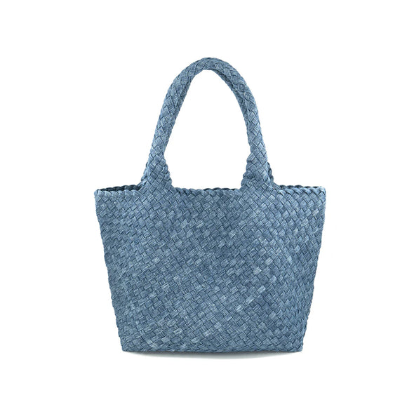 The Lura Mini Woven Tote-Dark Denim