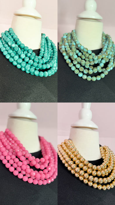 Chunky Beaded Layered Necklace