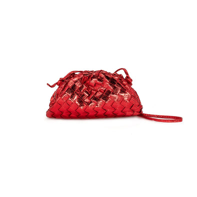 The Metallic Mini Pouch-Red