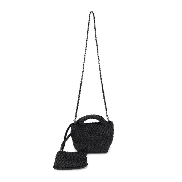 The Britney Braided Clutch-Black