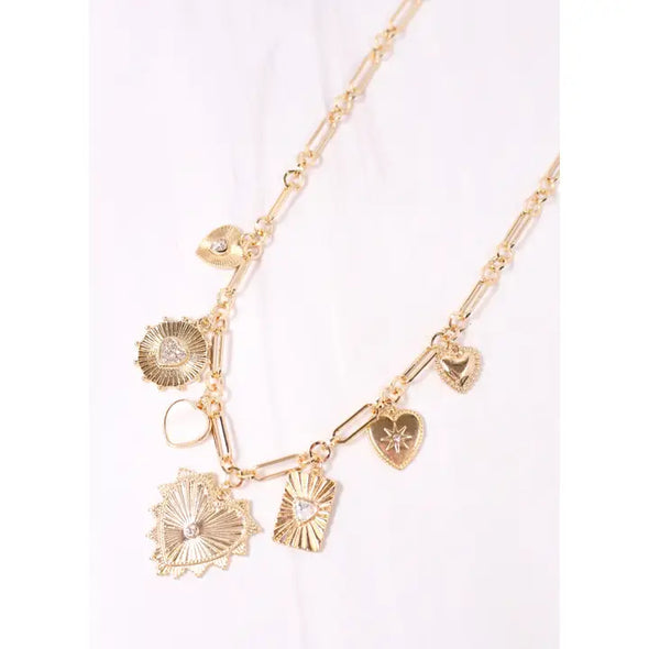 heart charm necklace 
