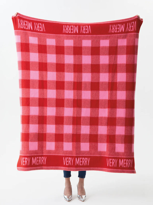 very merry plaid throw 