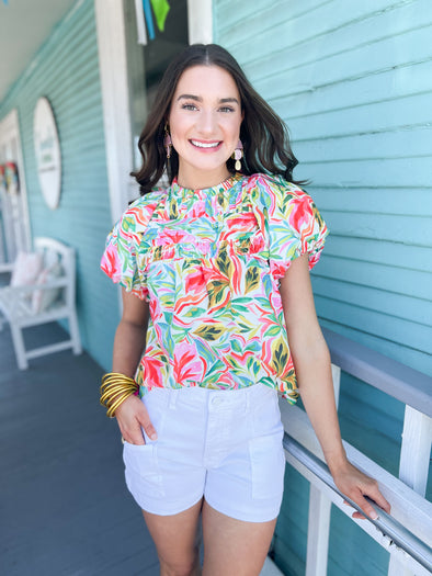 tropical print THML top 