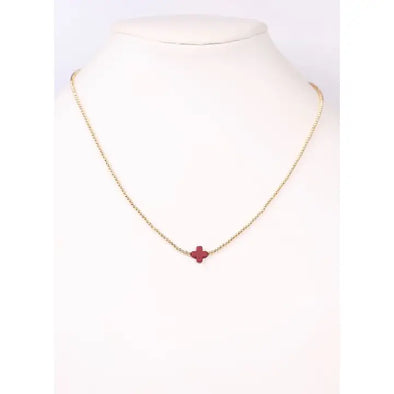 The Burgundy Cross Necklace