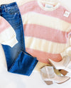 blush and cream stripe sweater 