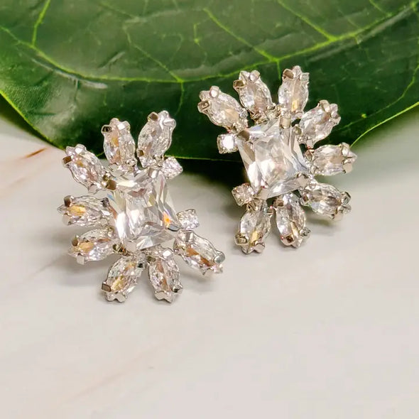 The Shine Crusted Stud Earring-Crystal