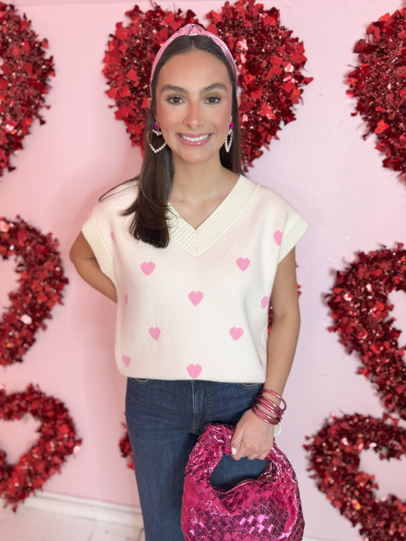 The Lily Pink Heart Sweater Vest