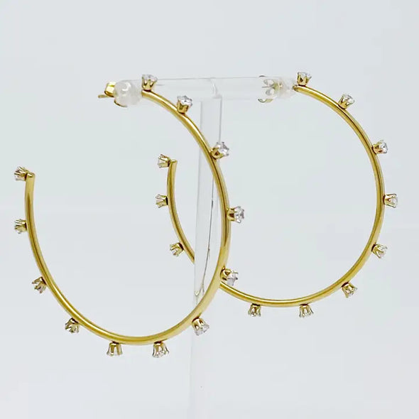 The Slim Jeweled Hoop-Gold