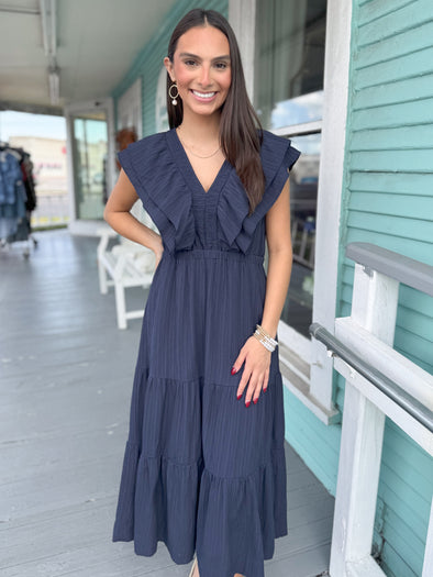 (THML) The Nanette Midi Dress-Navy