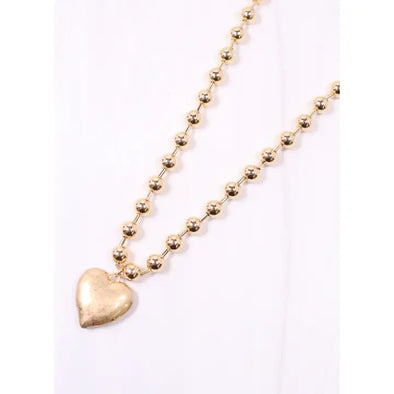 Deadre Heart Necklace-Gold