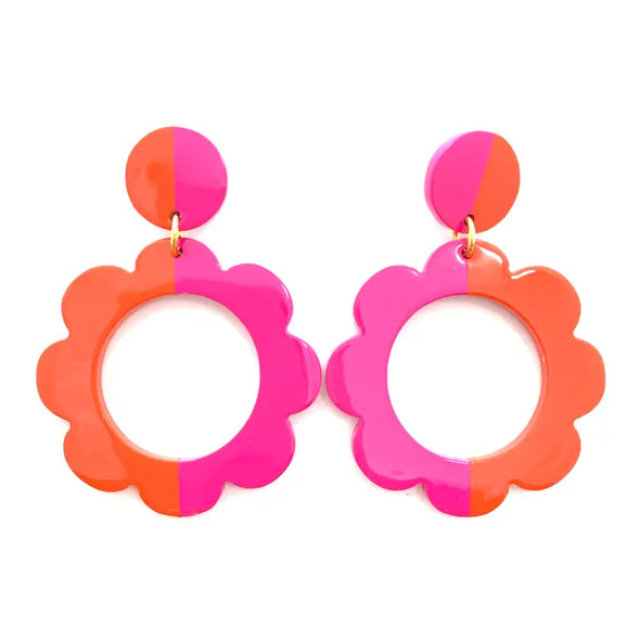 The Colorblock Flower Earring (Three Colors)