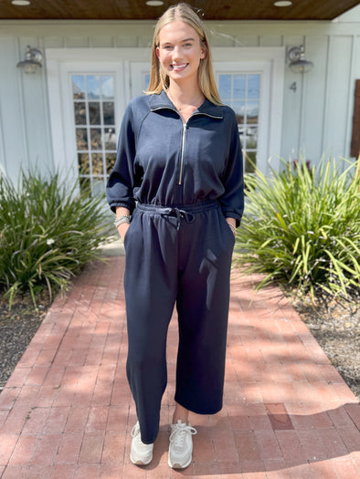 The Bridget Wide Leg Jumpsuit-Navy