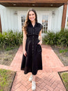 black button down dress