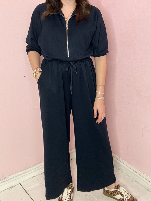 The Bridget Wide Leg Jumpsuit-Navy