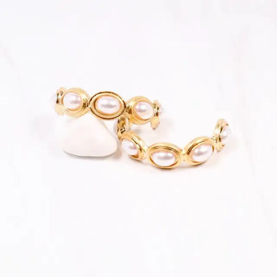 Dalma Pearl Hoop-Gold