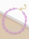 purple glass bead necklace