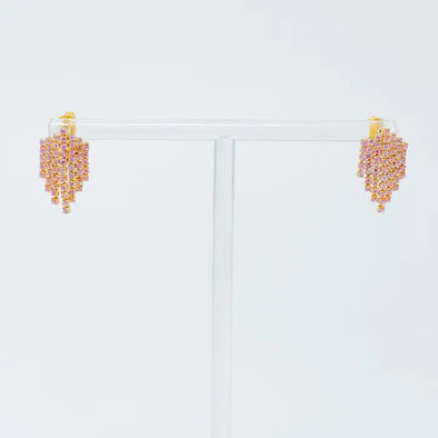 The Mini Waterfall Sparkle Earring-Pink