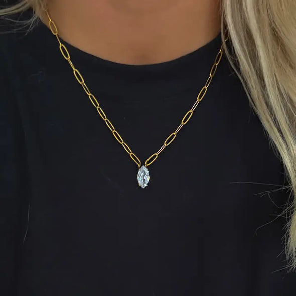 The Diamond Pendant Chain-Gold