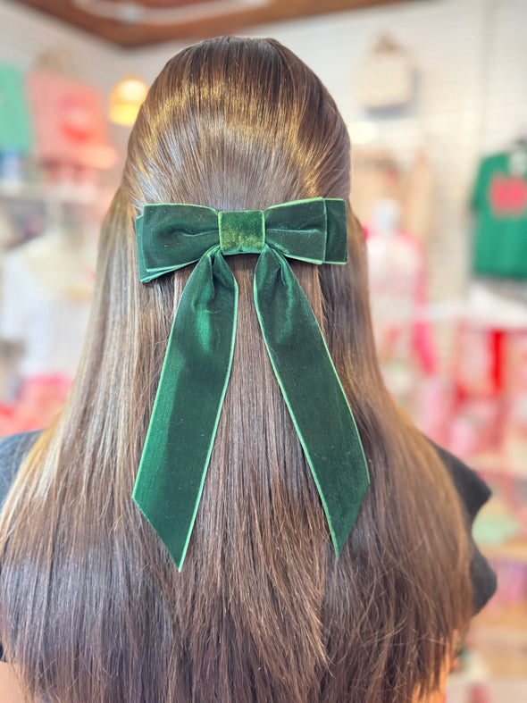 Velvet Bow Clips