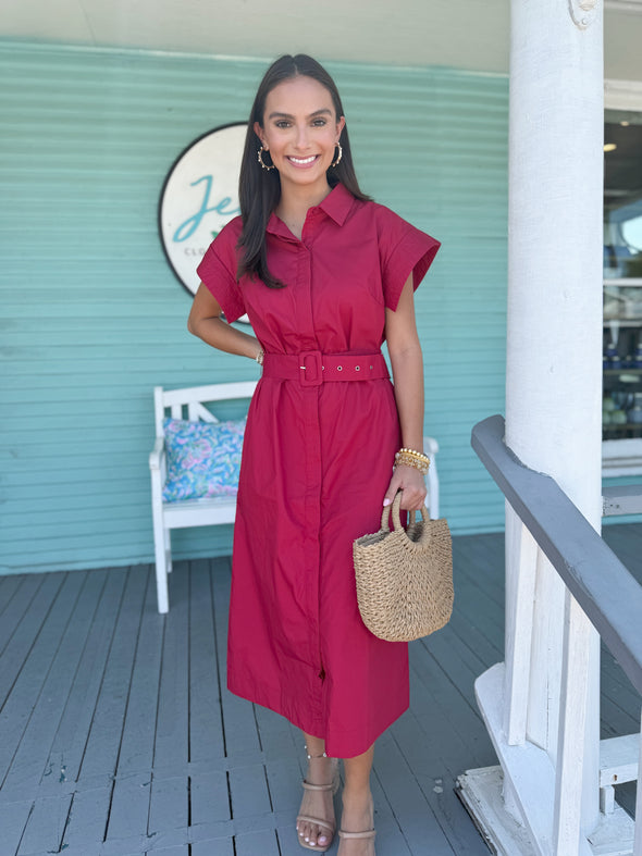 The Cherry Belted Midi Dress