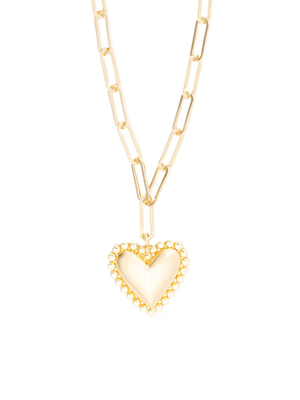 The Winslow Necklace Gold and white heart necklace 