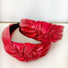 red metallic headband