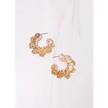 Foxly Pearl Hoop-Gold