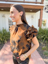 The Sandy Printed Top-Brown