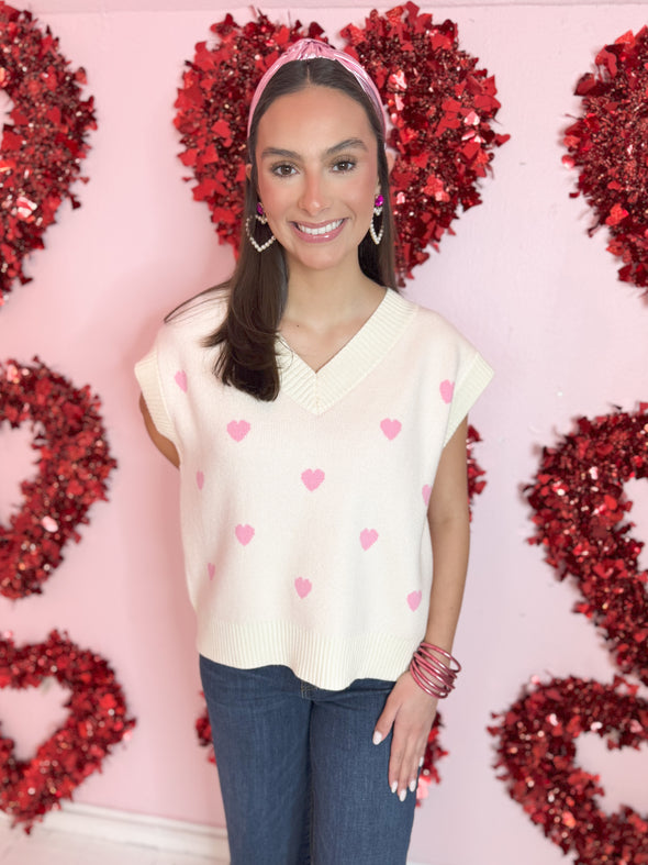 The Lily Pink Heart Sweater Vest