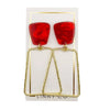 pearlized red and gold earrings