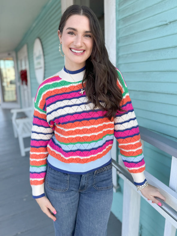 (THML) The Michael Stripe Sweater-Multi