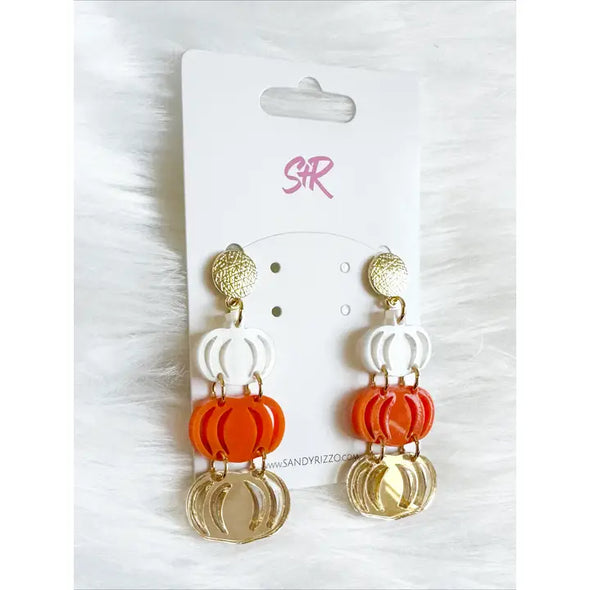 Classic Gold Triple Pumpkin Dangle