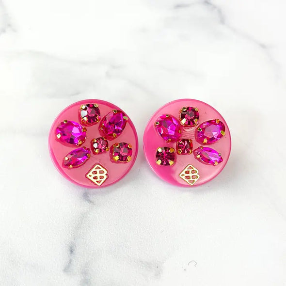 Resin Dot Crystal Earrings (Four Colors)