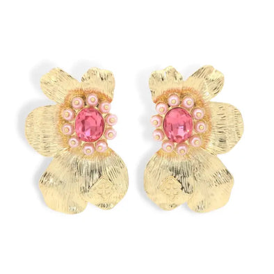 Golden Bloom Statement Earrings