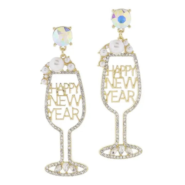 Happy New Year Earrings-3 Styles