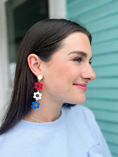 The Patriotic Flower Earrings