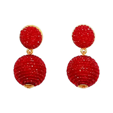 red beaded earrings