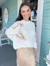 The Starla Sequin Star Sweater-Ivory